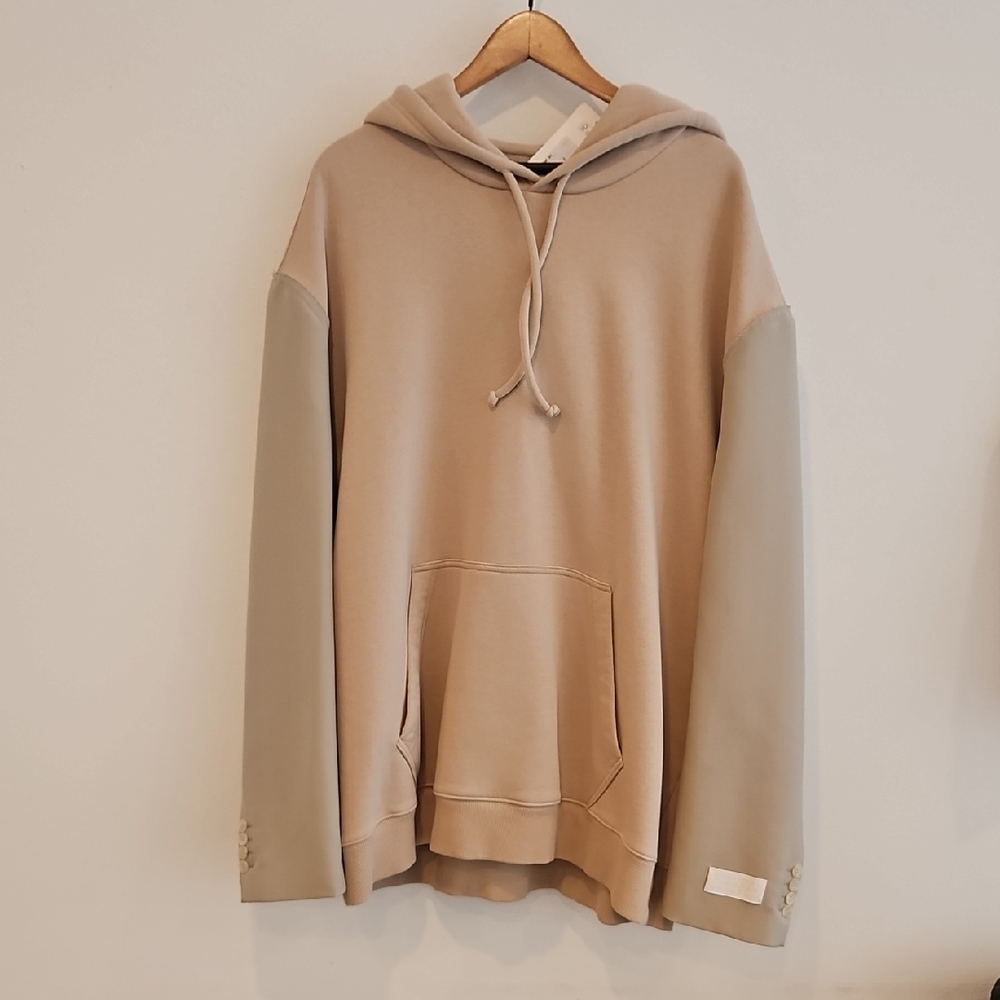 Maison Martin Margiela Beige Hoodie with Contrasting Sleeves